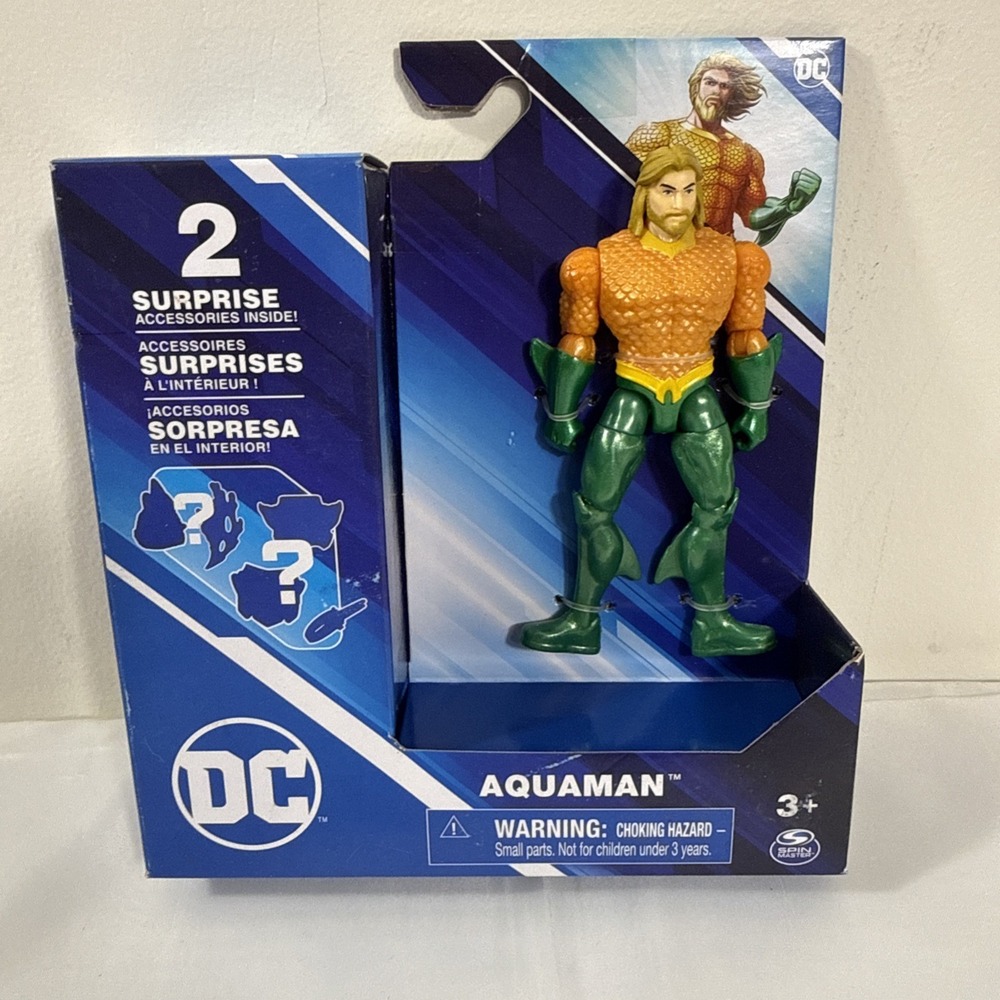 NEW DC Aquaman 3.75'' Action Figure 2 Surprise Accessories Age 3+ Orange/Green